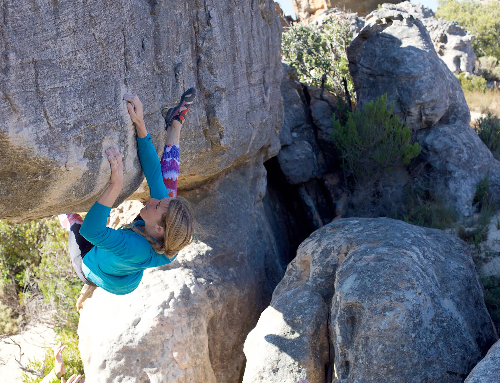 Daniela Ebler. The Rhino (7B+/V8), Rocklands, South Africa. Photo Axel Bivner